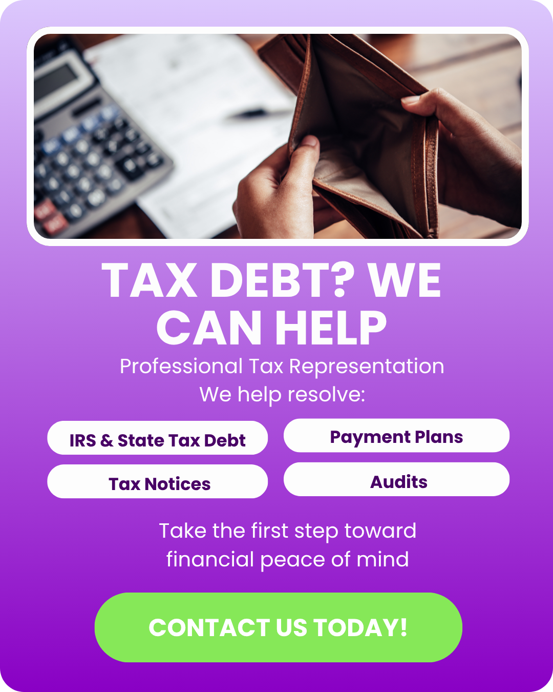 IRS and state tax debt help - JW Accounting